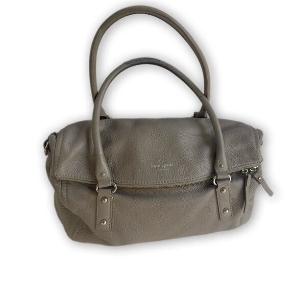 Kate spade Tan Gray Nude Pebble Leather Hobo Bag - Picture 1 of 14